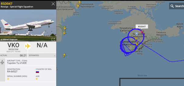 Над Крымом кружит самолет Путина