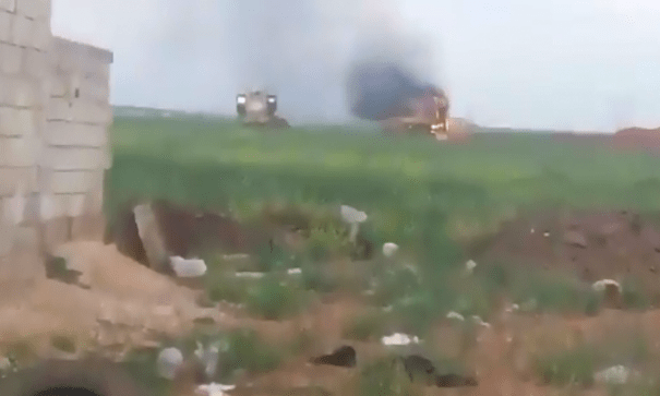 В Сирии подбили военную машину турецкой армии: видео