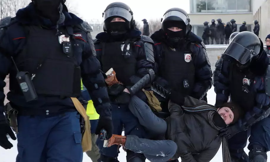 В России на акциях протеста задержано рекордное количество людей